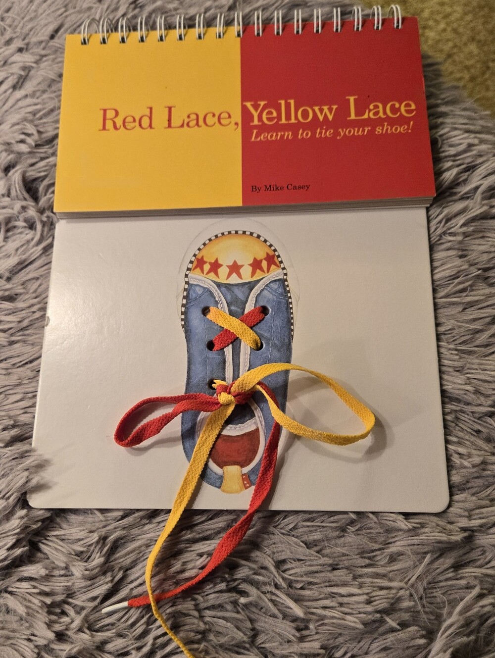 Kids Lace-Up Shoe Practice Book with Red and Yellow Laces - Picture 8 of 12